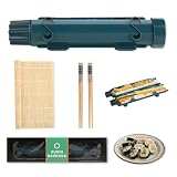 LUXECOVE Juego de 4 moldes para hacer sushi, máquina para hacer bazooka de sushi, molde para sushi casero, molde para bolas de arroz para principiantes, kit sushi completo