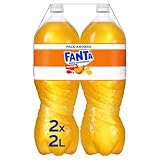 Fanta Naranja Refresco Bajo en Calorías Pack 2 x 2 L | Bebida de naranja, bajo en calorías, con zumo de fruta, excelente para comidas, fiestas y reuniones