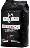 Black Donkey - 1KG Café Natural En Grano (DEVIL'S ROAST) | Altamente cafeinado | Mezcla de Robusta | Tostado en Italia | Con mucho cuerpo e intenso | Notas de chocolate y nuez