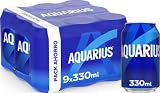 AQUARIUS Limón, Bebida Hidratante con Sales Minerales, Baja en Calorías, 9 x 330 ml