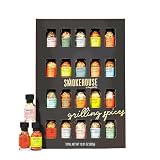 Thoughtfully Set de Regalo de Especias BBQ con 20 Condimentos para Barbacoa | 20 especias selectas, de suaves a ardientes, para la barbacoa - regalo para hombres en cumpleaños y Día del Padre