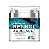 Crema de retinol avanzada para la cara, crema hidratante de colágeno para la cara con 5% de ácido hialurónico, reducción de arrugas y líneas finas, crema reafirmante, 50 ml