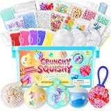 Set Squishy para Hacer 53 Piezas, Pelota Anti-Estrés Brilla en la Oscuridad | Kit para Hacer Crunchy Squishy, DIY tu propia Pelota Anti-Estrés con Purpurina y Accesorios, Fidget Toys Regalo Anti-Estrés