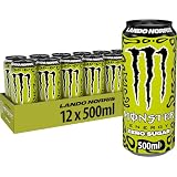 Monster Lando Norris, Bebida Energética Zero Azúcar, Pack 12x500 ml | Refresco energético zero azúcar, con cafeína, taurina y vitaminas B, sabor melón y yuzu, energía prolongada
