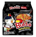 Samyang Buldak Original Hot Chicken Ramen Coreano – Fideos Picantes Instantáneos con distintos Sabores - Pack Laborawi (5x140g)