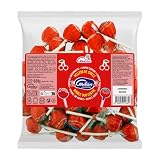Caramelos Cerdán - Chupa Gigante Relleno de Chicle | Bolsa de 40 Unidades | Sabor Cereza Rojo | Caramelo Duro con Palo sin Gluten ni Alérgenos | Ideal para Fiestas, San Valentín y Cumpleaños