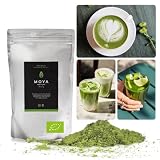 Moya Matcha Té Verde Daily Orgánico Japonés En Polvo | 100g Daily (III) Grado | Cultivado y Cosechado en Uji, Japón | Perfecto para Beber con Agua, Lattes, Batidos y Limonadas